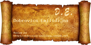 Dobrovics Emiliána névjegykártya